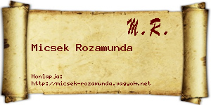 Micsek Rozamunda névjegykártya